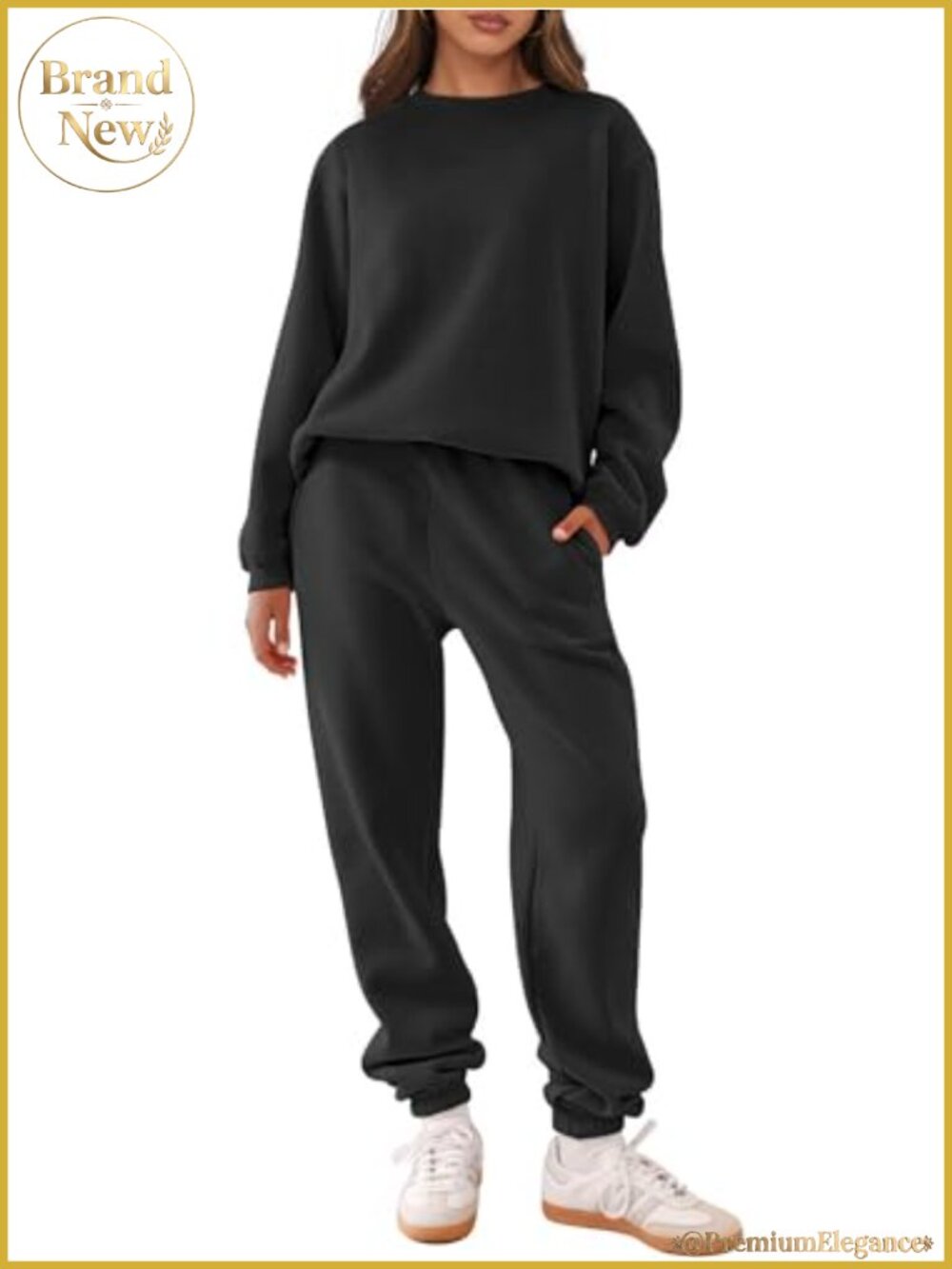 Womens 2 Piece Lounge Set Crewneck Sweatshirt Jogger Pants Active Sweatsuit
